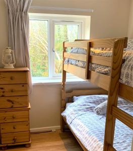 Poschodová posteľ alebo postele v izbe v ubytovaní Sandpipers Cottage - Devon Sleeps 4, Garden, rural, Dog friendly