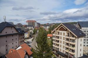 an aerial view of a city with buildings at Apartment Forma in Zlatibor