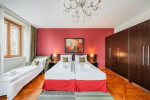 Posteľ alebo postele v izbe v ubytovaní Serviced Apartments Josefstadt City