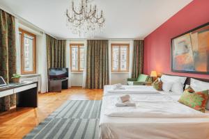 Posteľ alebo postele v izbe v ubytovaní Serviced Apartments Josefstadt City
