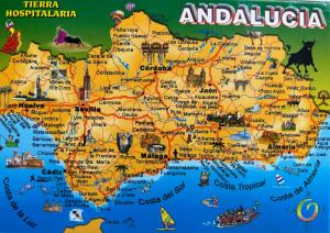 un mapa de Australia con ciudades y lugares de interés en Appart T3 à louer en Andalousie, en Chiclana de la Frontera