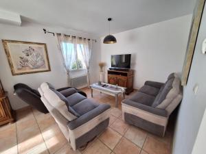 Μια τηλεόραση ή/και κέντρο ψυχαγωγίας στο Maison en Provence avec jacuzzi