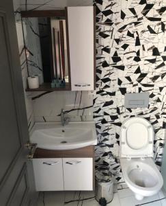 安塔利亞的住宿－BONE BEST OTEL，一间带水槽、卫生间和镜子的浴室