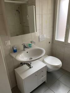 een badkamer met een wastafel en een toilet bij 1.5 Zimmer Wohnung Altstadt Zug in Zug