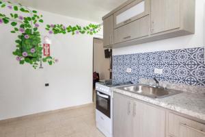 a kitchen with a sink and a stove at Suite 9 Maga in Vieques