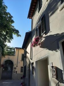 a building with a door and a flower pot on it at MY HOME SCARPERIA in Scarperia