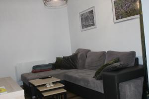 sala de estar con sofá y mesa en Appartement Royale, en Rocroi