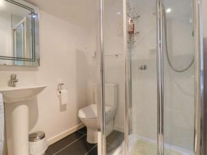 une salle de bains avec douche, toilettes et lavabo dans l'établissement The Cottage, à Holywell 26 autres photos