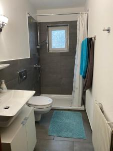 Ένα μπάνιο στο Ferienwohnung Alpsteinweg
