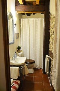 a bathroom with a toilet and a sink at Casa Valle del Lozoya in Rascafría