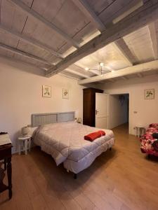 1 dormitorio con 1 cama grande en una habitación en Agriturismo La Torre Di Monsindoli, en Siena