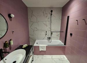 Koupelna v ubytování Hotel Pietryna