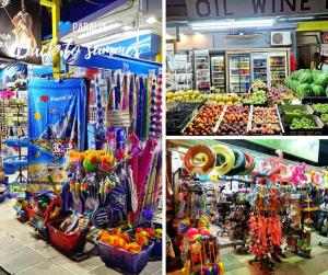a collage of photos of a grocery store with prizes at Apartments Vesna Luxury ap 5 & 6 Paralia in Paralia Katerinis