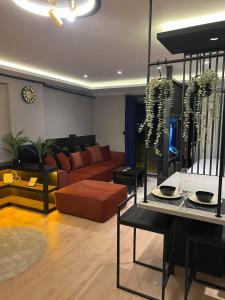 Posezení v ubytování Prive Living Suite