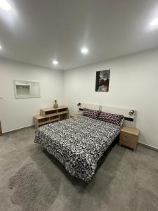 ein Schlafzimmer mit einem Bett in einem Zimmer in der Unterkunft Apartamento La Plana II in Castellón de la Plana