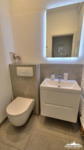 Ένα μπάνιο στο Auszeit-im-Harz Haus 1 Wohnung Hexenstübchen +6 φωτογραφίες