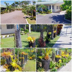 a collage of photos of a driveway with plants at LE RIC HOUSING LTD in Apia
