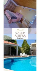 un collage de una foto de un hotel con piscina en Valle Suites Boutique, en Valledupar