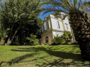 een palmboom voor een huis bij B&B Villa Ocsia in San Giorgio a Cremano