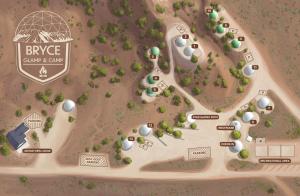 um mapa de um campo de golfe num jogo em Bryce Glamp And Camp em Cannonville