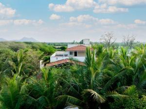 una casa en medio de un campo de palmeras en Narayani Resort - Serene resort with private swimming pool en Tiruvannāmalai