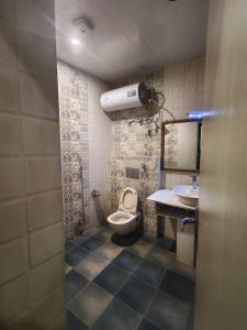 西姆拉的住宿－Shimla Royale - Mountain Zest，一间带卫生间和水槽的浴室