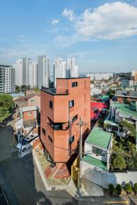 an overhead view of a building in a city at Space in Blackstone in Seoul