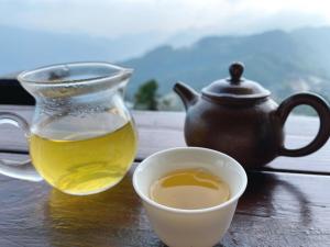 Cảnh núi rừng hoặc tầm nhìn ra núi từ chỗ nghỉ nhà dân