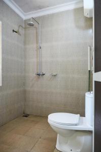 een badkamer met een toilet en een douche bij Villa Viva Tanzania in Arusha