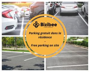 a collage of pictures of cars parked in a parking lot at La Halle Du Roi Parking Insead in Fontainebleau