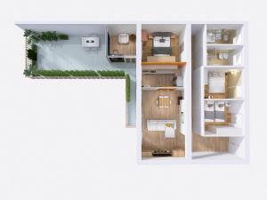 uma concepção da planta de uma casa em The Best Rent - Spacious apartment near Colonne S Lorenzo em Milão