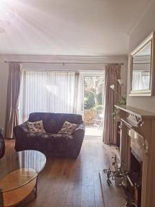 Posezení v ubytování Single room in charming apartment with the terrace and the cat in Sandymount