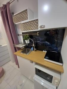 Kuchyň nebo kuchyňský kout v ubytování Barko rooms