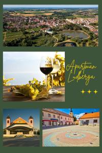 a collage of photos with a glass of wine at Ludberga in Ludbreg
