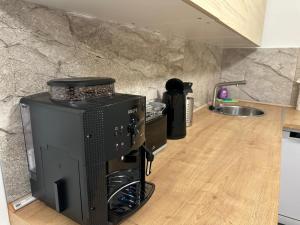 Dapur atau dapur kecil di Ferienwohnung im Hamburger Straße-1