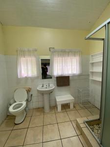 a bathroom with a toilet and a sink at Panorama Chalets & Rest Camp in Graskop