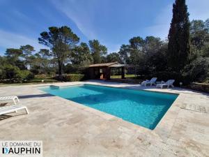 キュエールにあるDomaine du Dauphin - Villa Hyères Toulon (Var)の庭のスイミングプール像