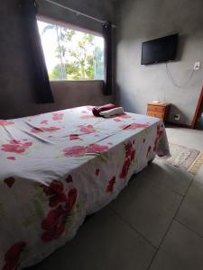 Een bed of bedden in een kamer bij Recanto do vale
