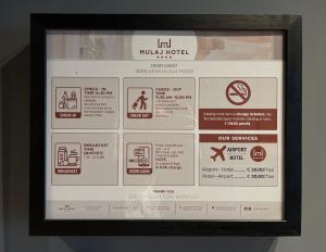 Certifikát, hodnocení, plakát nebo jiný dokument vystavený v ubytování Mulaj Hotel