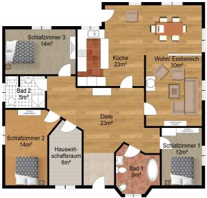 План на етажите на Weber-Grill # Kamin # Indoorschaukel # Bose-Anlage