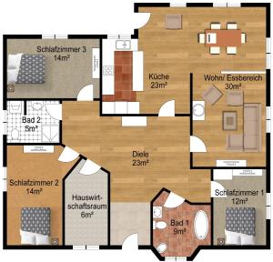 Κάτοψη του Kupferschmiede - Weber Grill - Feuerkorb - Terrasse - Indoorschaukel - Ideal für Familien