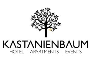 un logotipo de árbol con las palabras kishirom hotel iarrants eventos en Hotel Kastanienbaum en Herzogenaurach