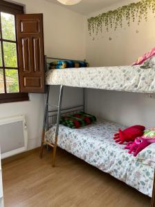 een slaapkamer met 2 stapelbedden in een kamer bij Alojamiento Oviedo 2 con parking in Oviedo