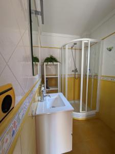 a bathroom with a sink and a shower at Chalet La Noria in Nerja