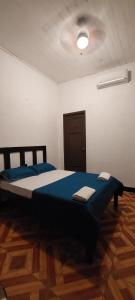 Hotel Sansívar في ليون: غرفة نوم بسرير كبير في غرفة