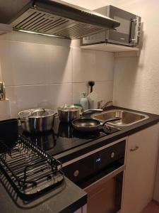 Kuchyň nebo kuchyňský kout v ubytování Ferienwohnung in Bühler nähe Appenzell