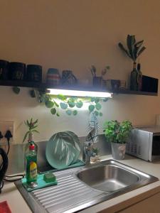 a kitchen counter with a sink and a counter top with a sink at Sun's spacious apartment in Johannesburg +23 photos