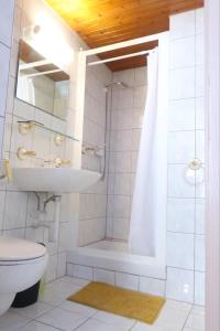 馬蒂尼威爾的住宿－City Garni，带淋浴、卫生间和盥洗盆的浴室