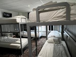 a group of bunk beds in a dorm room at Budget Trianon Hotel in Amsterdam