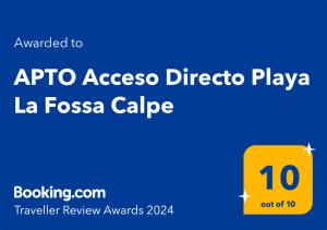 a screenshot of the apollo accessicodirector dialog box at APTO Acceso Directo Playa La Fossa Calpe in Calpe